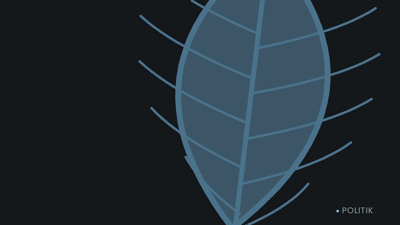 Symbolgrafik: ein gezeichnetes Blatt als Zeichen für Umwelt und Klima.