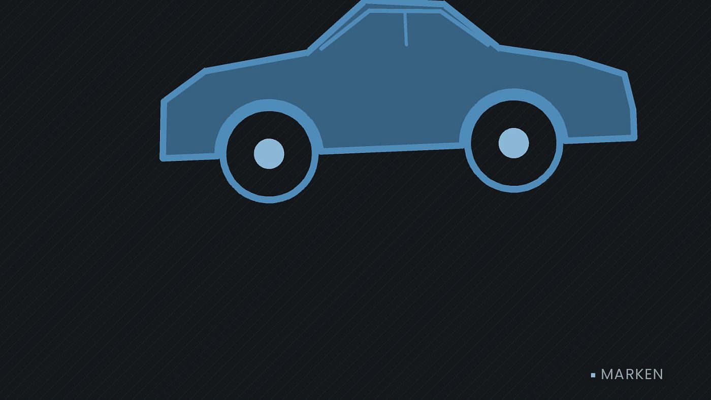Symbolgrafik: die Umrisslinie eines Fahrzeugs von der Seite.