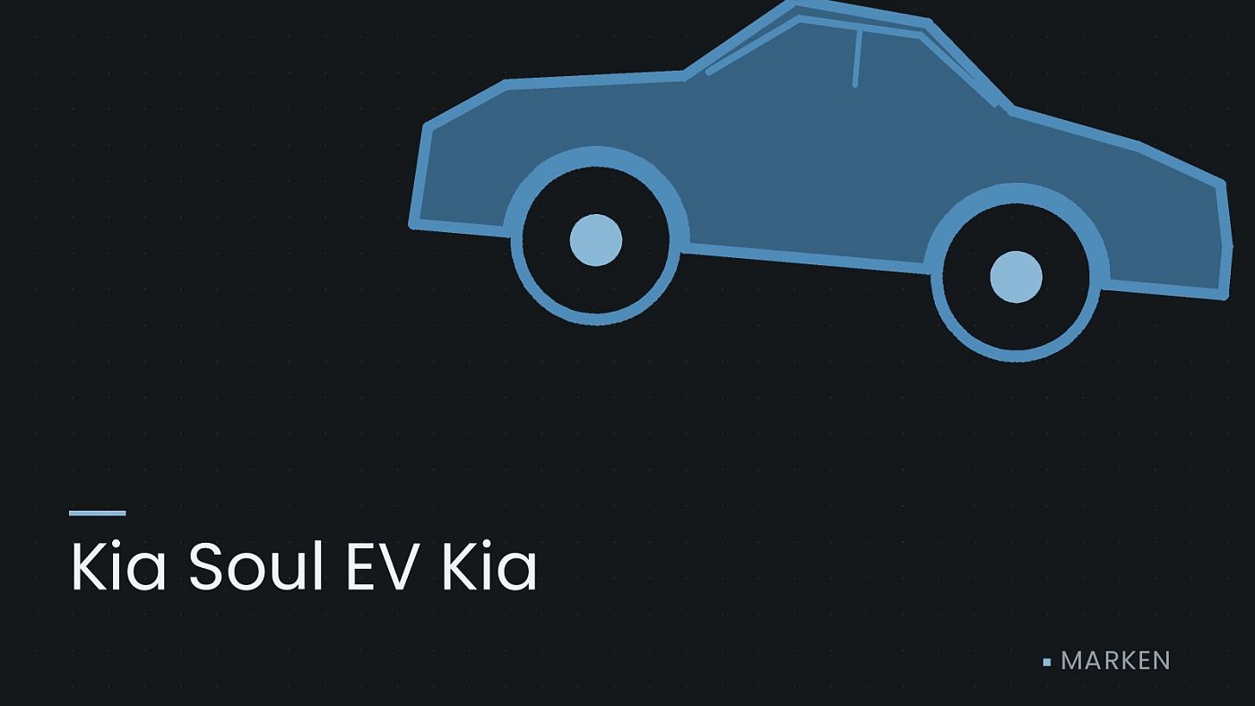 Symbolgrafik: die Umrisslinie eines Fahrzeugs von der Seite, beschriftet mit „Kia Soul EV Kia“.