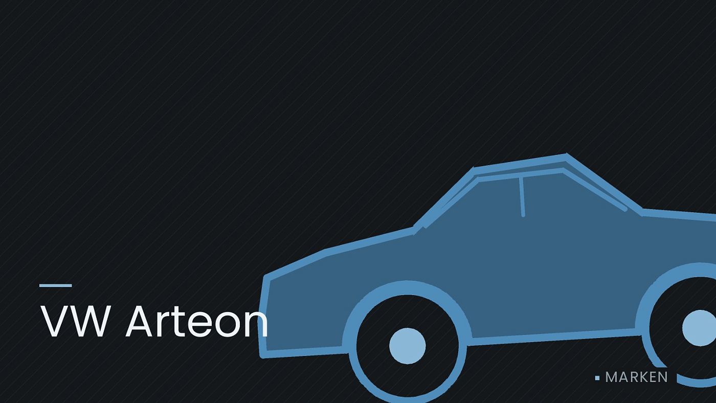 Symbolgrafik: die Umrisslinie eines Fahrzeugs von der Seite, beschriftet mit „VW Arteon“.