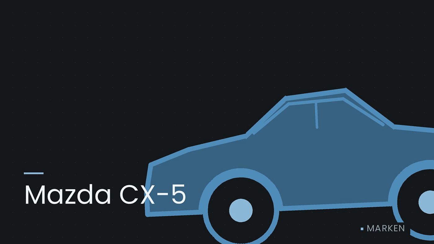 Symbolgrafik: die Umrisslinie eines Fahrzeugs von der Seite, beschriftet mit „Mazda CX-5“.