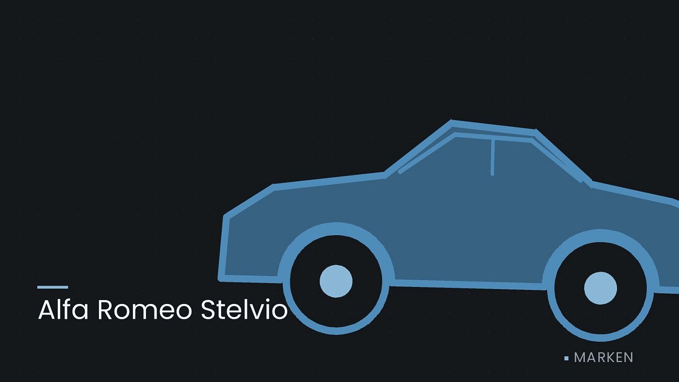Symbolgrafik: die Umrisslinie eines Fahrzeugs von der Seite, beschriftet mit „Alfa Romeo Stelvio“.