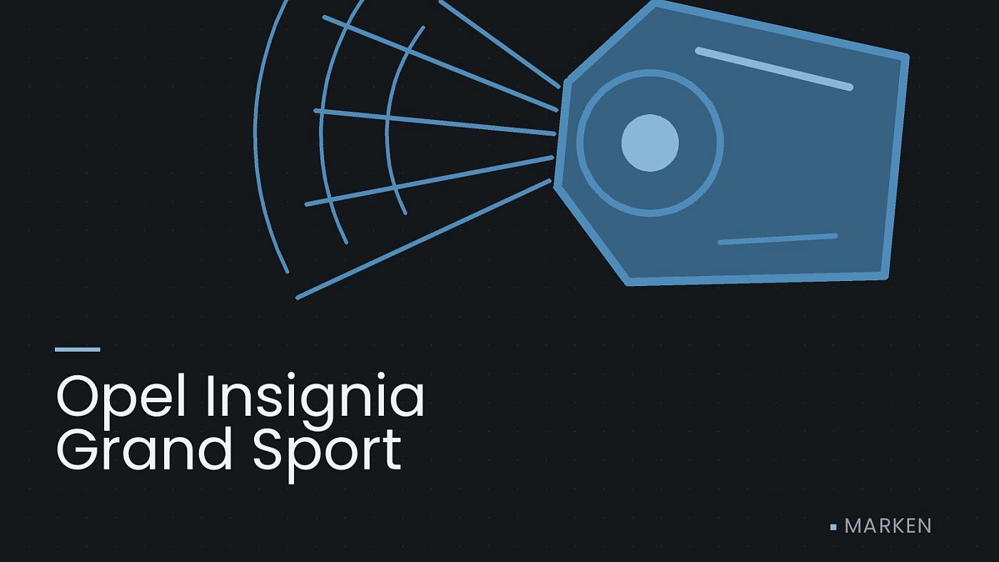 Symbolgrafik: ein gezeichneter Scheinwerfer mit Lichtkegel, beschriftet mit „Opel Insignia Grand Sport“.