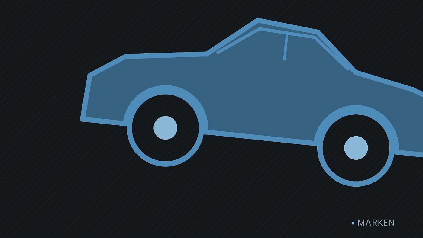 Symbolgrafik: die Umrisslinie eines Fahrzeugs von der Seite.