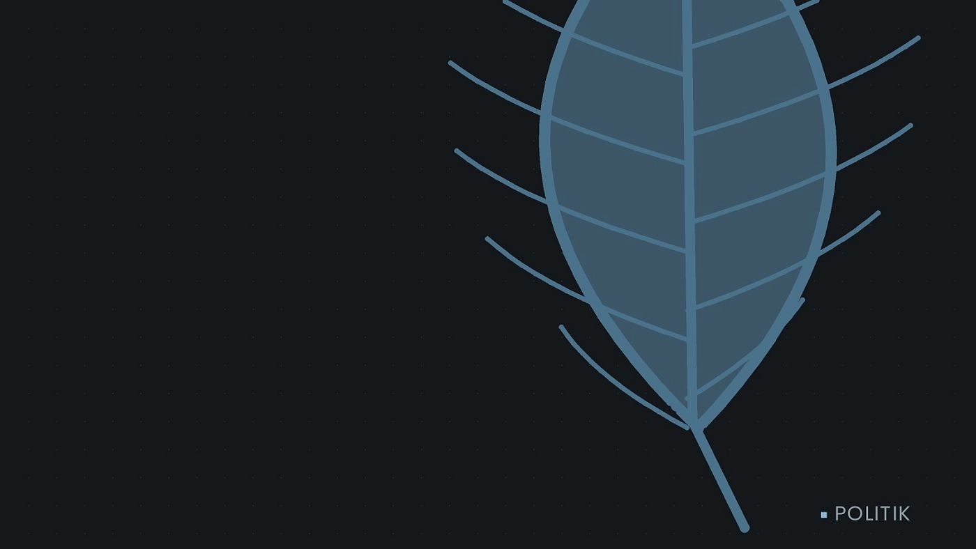 Symbolgrafik: ein gezeichnetes Blatt als Zeichen für Umwelt und Klima.