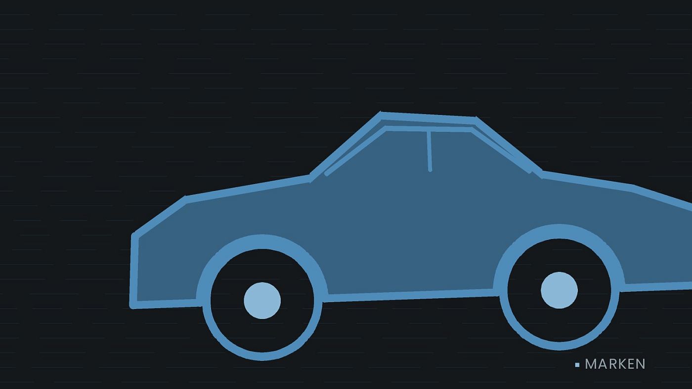 Symbolgrafik: die Umrisslinie eines Fahrzeugs von der Seite.
