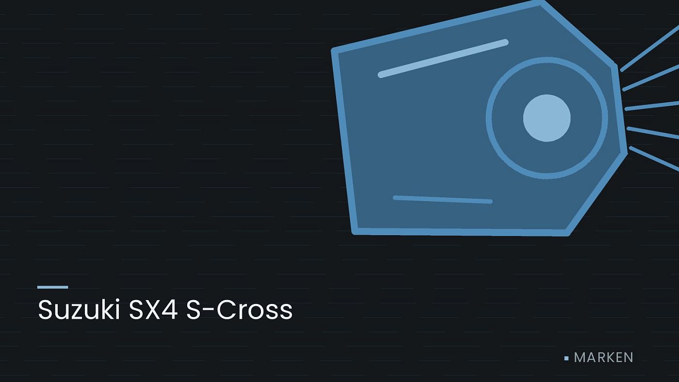 Symbolgrafik: ein gezeichneter Scheinwerfer mit Lichtkegel, beschriftet mit „Suzuki SX4 S-Cross“.