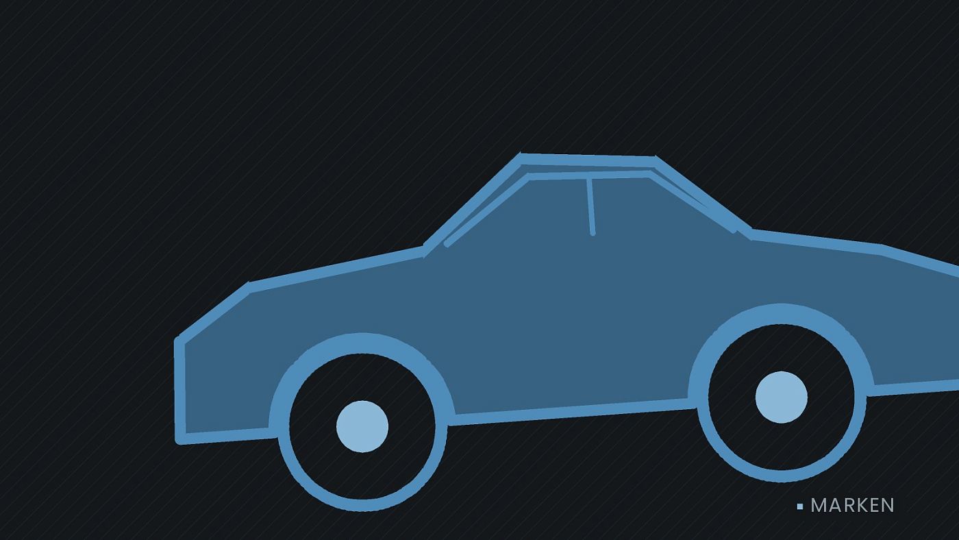 Symbolgrafik: die Umrisslinie eines Fahrzeugs von der Seite.