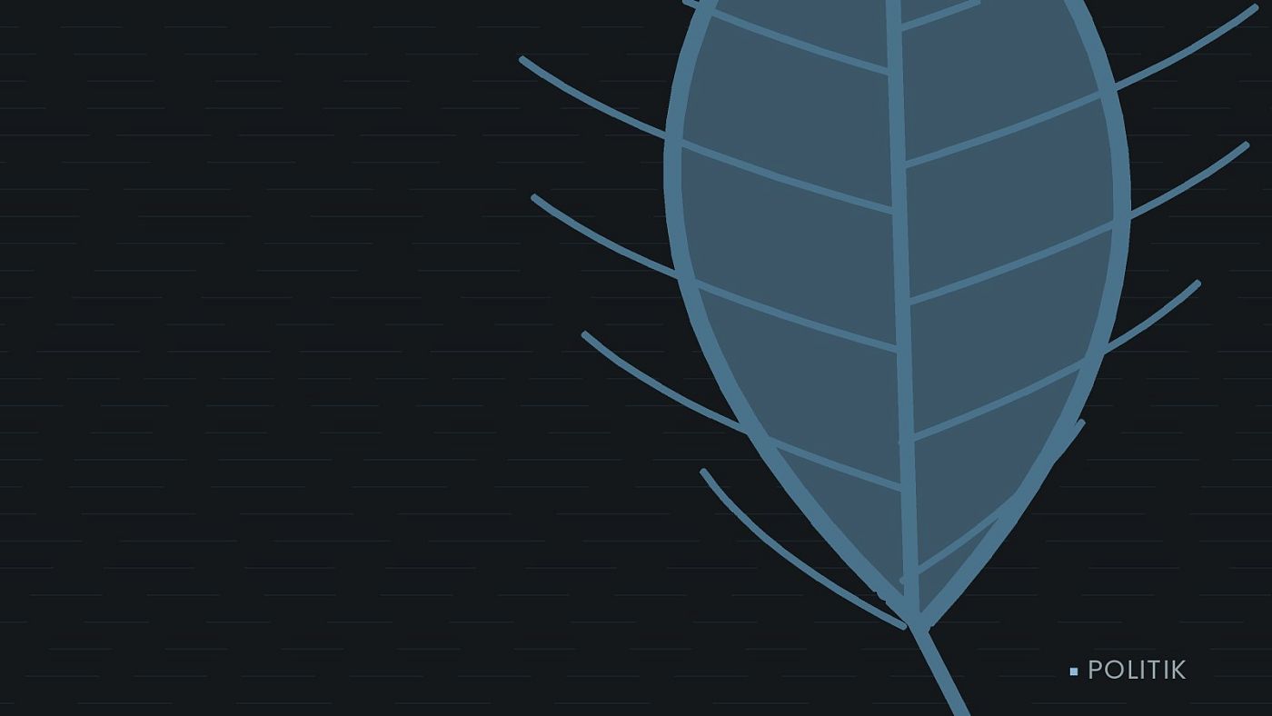 Symbolgrafik: ein gezeichnetes Blatt als Zeichen für Umwelt und Klima.