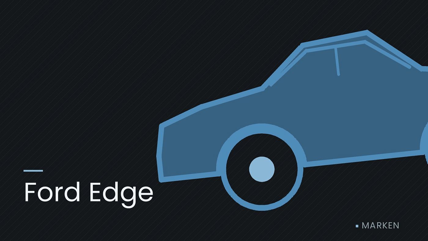 Symbolgrafik: die Umrisslinie eines Fahrzeugs von der Seite, beschriftet mit „Ford Edge“.