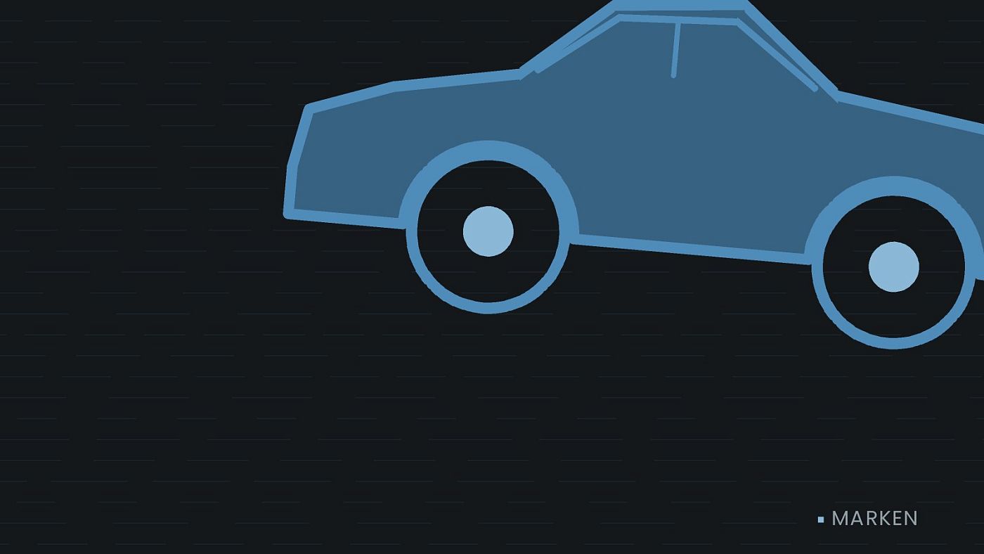 Symbolgrafik: die Umrisslinie eines Fahrzeugs von der Seite.
