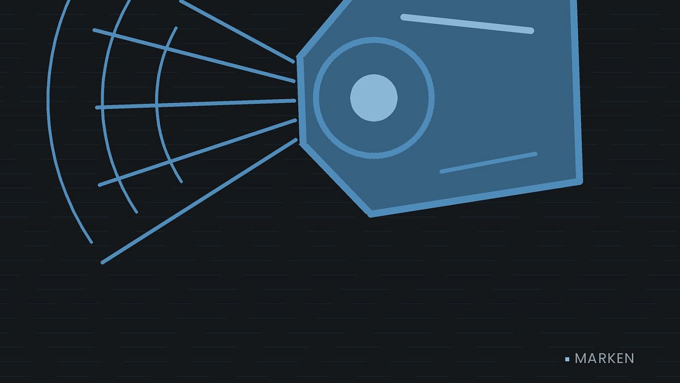 Symbolgrafik: ein gezeichneter Scheinwerfer mit Lichtkegel.
