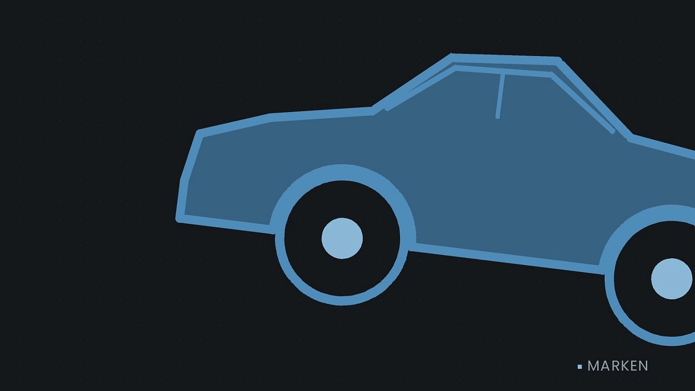 Symbolgrafik: die Umrisslinie eines Fahrzeugs von der Seite.