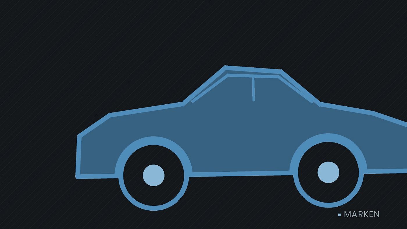 Symbolgrafik: die Umrisslinie eines Fahrzeugs von der Seite.