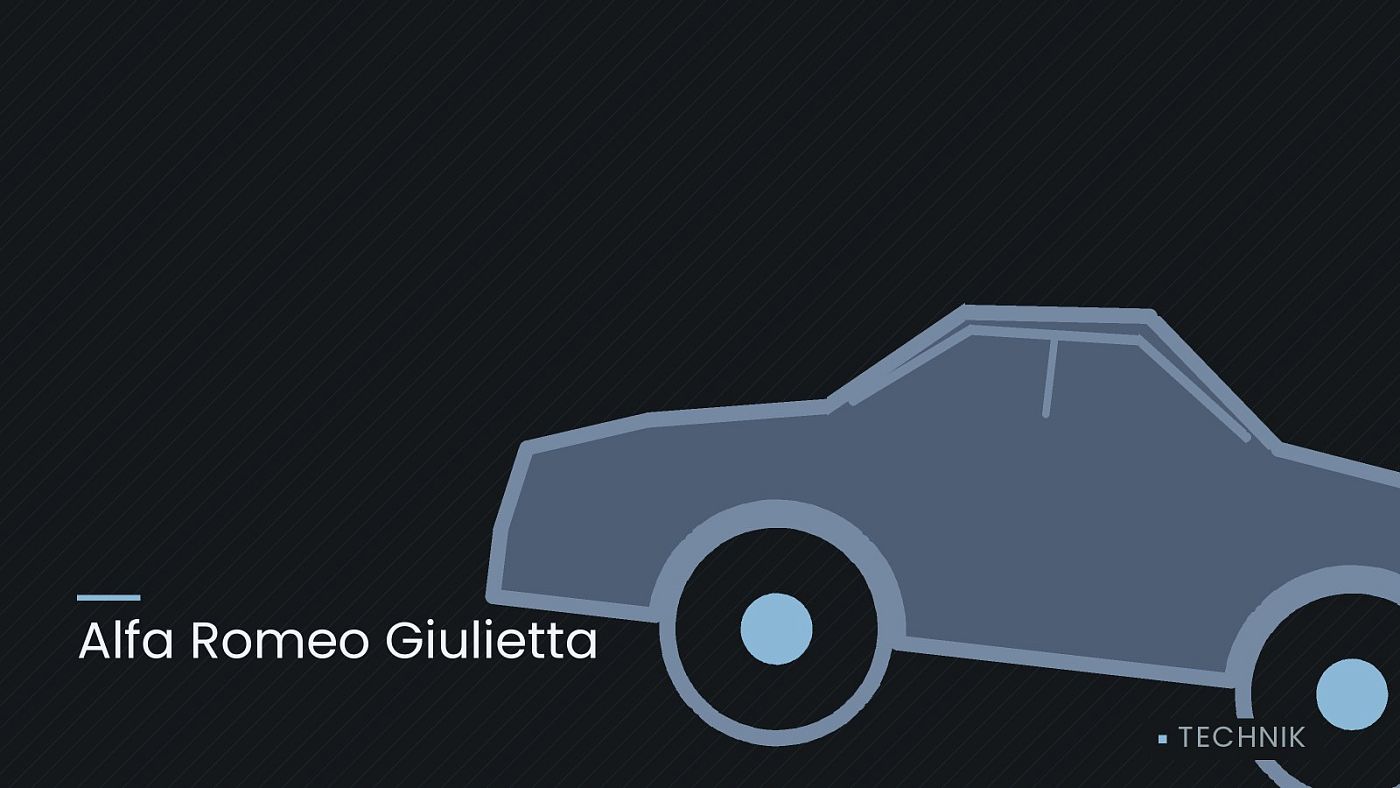 Symbolgrafik: die Umrisslinie eines Fahrzeugs von der Seite, beschriftet mit „Alfa Romeo Giulietta“.