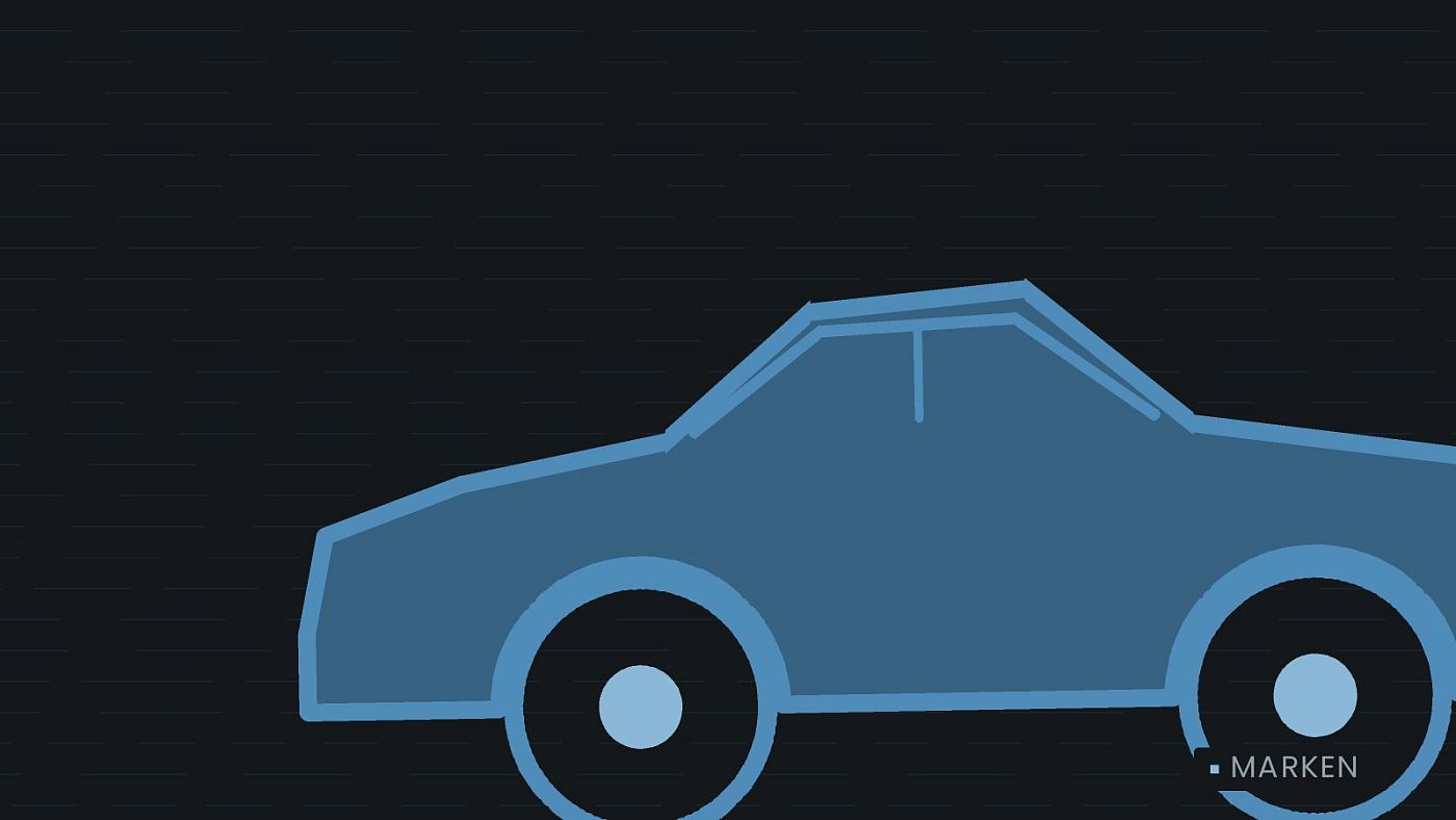 Symbolgrafik: die Umrisslinie eines Fahrzeugs von der Seite.