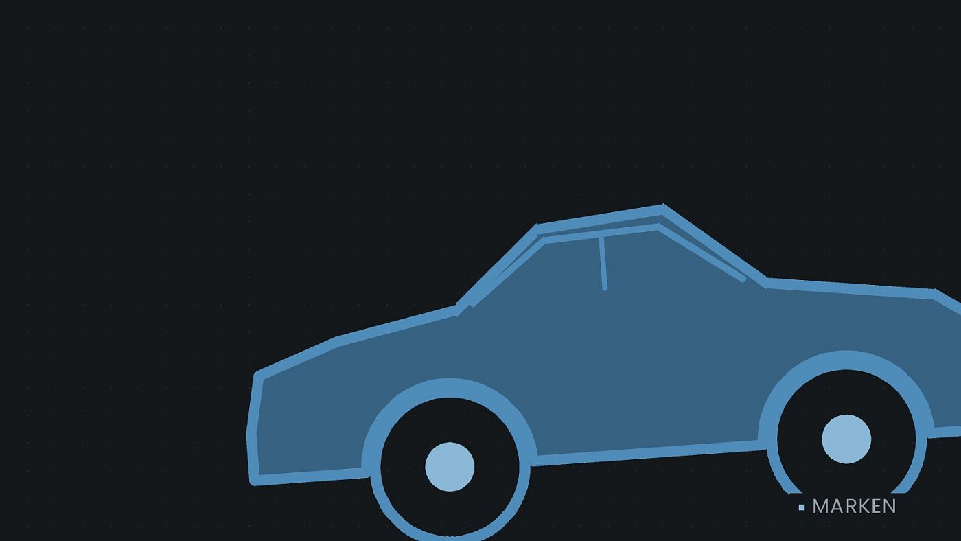 Symbolgrafik: die Umrisslinie eines Fahrzeugs von der Seite.