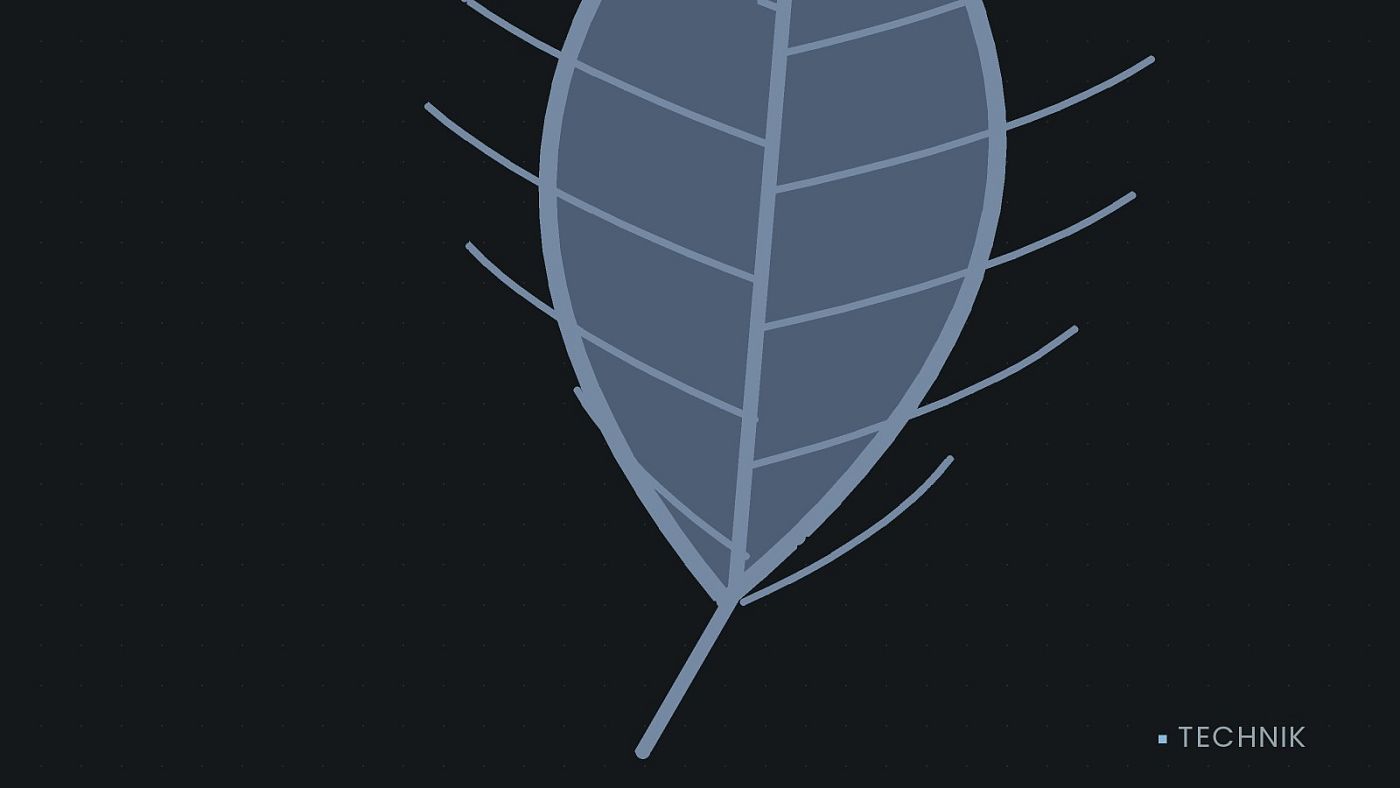 Symbolgrafik: ein gezeichnetes Blatt als Zeichen für Umwelt und Klima.