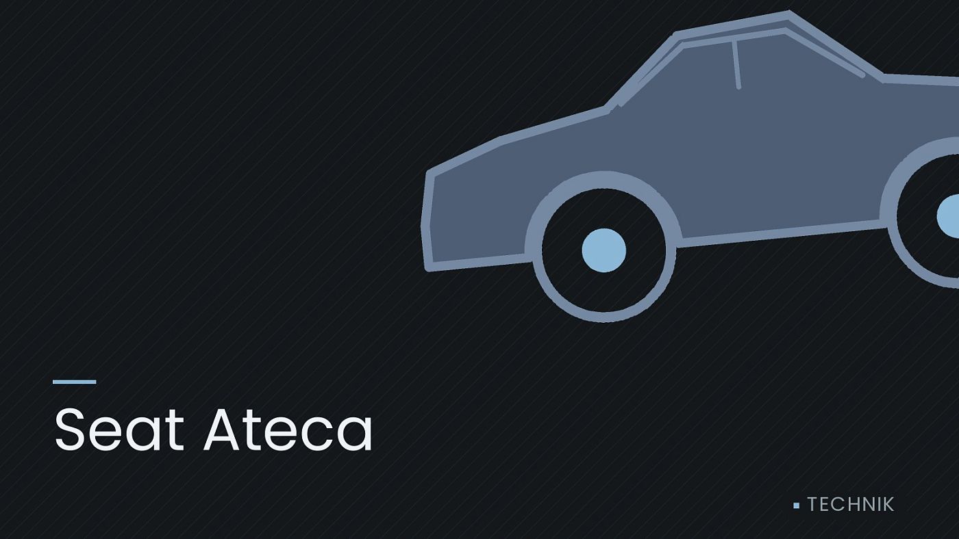 Symbolgrafik: die Umrisslinie eines Fahrzeugs von der Seite, beschriftet mit „Seat Ateca“.