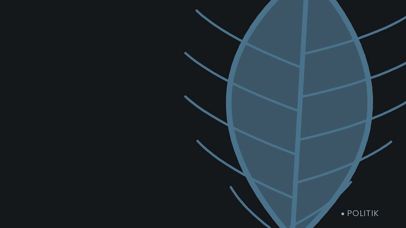 Symbolgrafik: ein gezeichnetes Blatt als Zeichen für Umwelt und Klima.