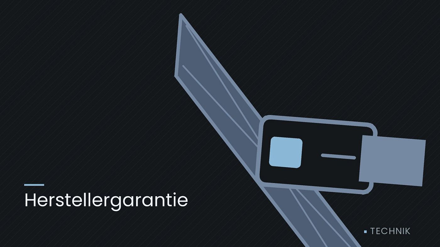 Symbolgrafik: ein gezeichneter Sicherheitsgurt mit Schloss, beschriftet mit „Herstellergarantie“.