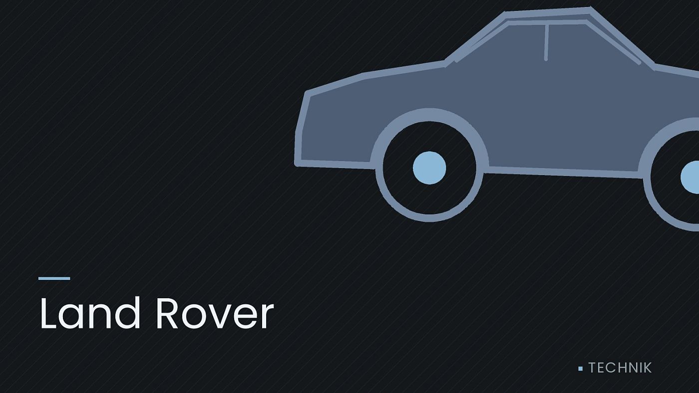 Symbolgrafik: die Umrisslinie eines Fahrzeugs von der Seite, beschriftet mit „Land Rover“.
