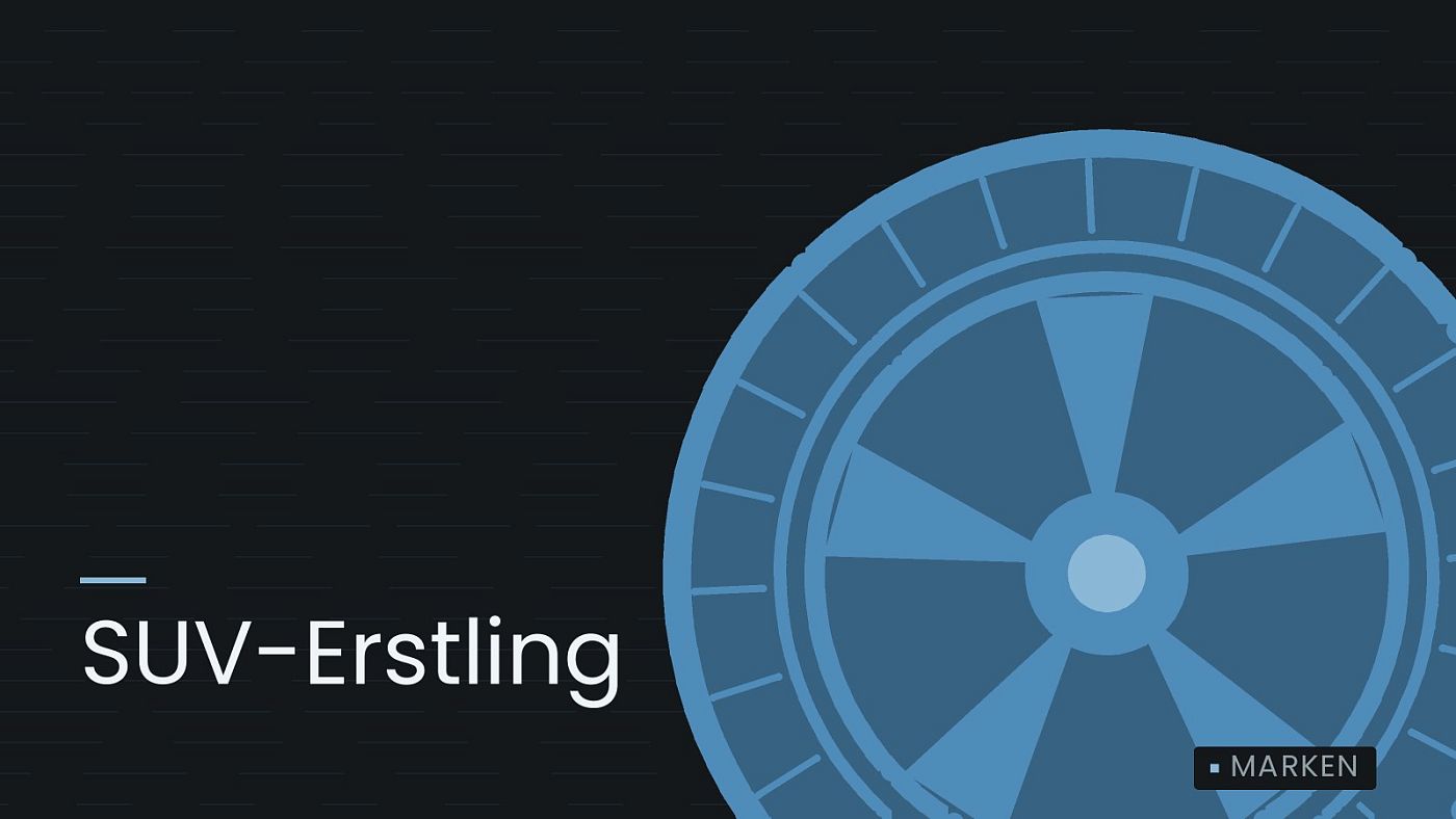 Symbolgrafik: ein gezeichnetes Rad mit Speichen, beschriftet mit „SUV-Erstling“.