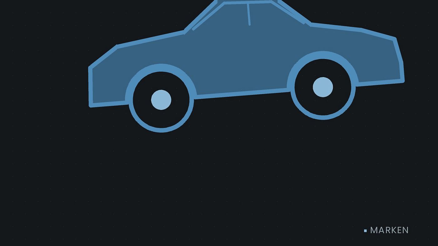 Symbolgrafik: die Umrisslinie eines Fahrzeugs von der Seite.