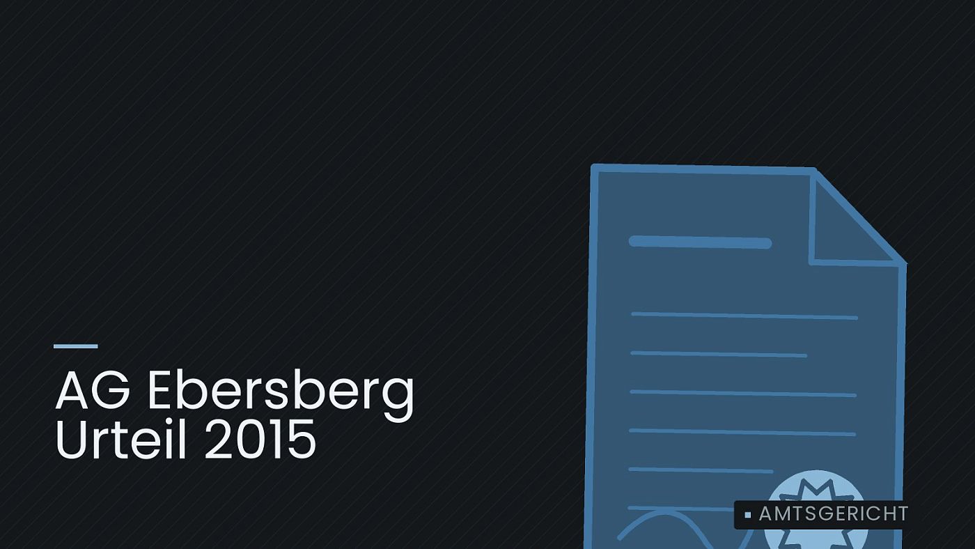 Symbolgrafik: eine gezeichnete Urkunde mit Siegel als Zeichen für eine Entscheidung, beschriftet mit „AG Ebersberg Urteil 2015“.