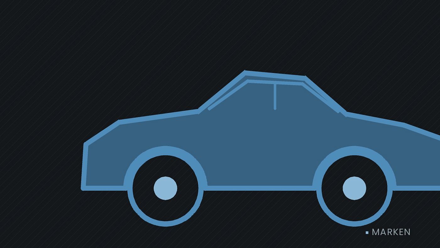 Symbolgrafik: die Umrisslinie eines Fahrzeugs von der Seite.