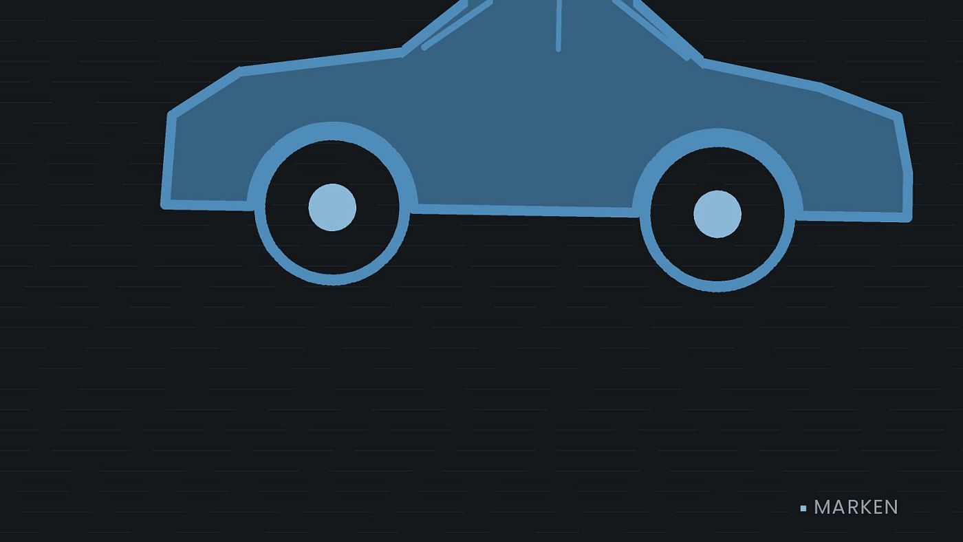 Symbolgrafik: die Umrisslinie eines Fahrzeugs von der Seite.
