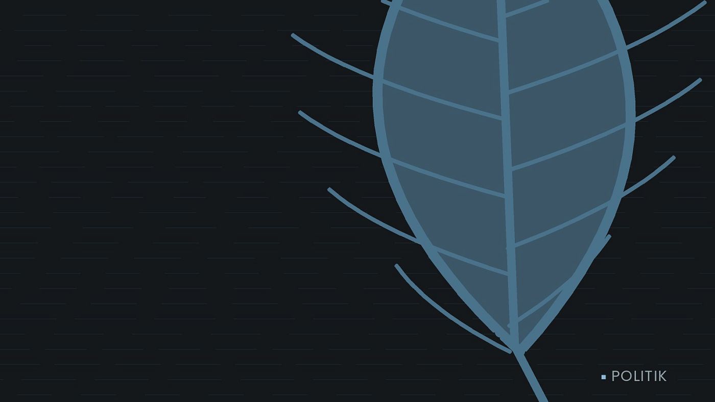 Symbolgrafik: ein gezeichnetes Blatt als Zeichen für Umwelt und Klima.