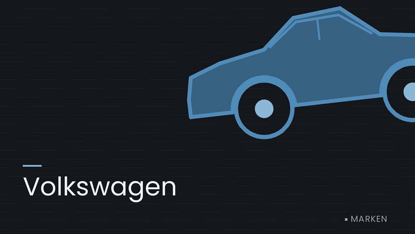 Symbolgrafik: die Umrisslinie eines Fahrzeugs von der Seite, beschriftet mit „Volkswagen“.