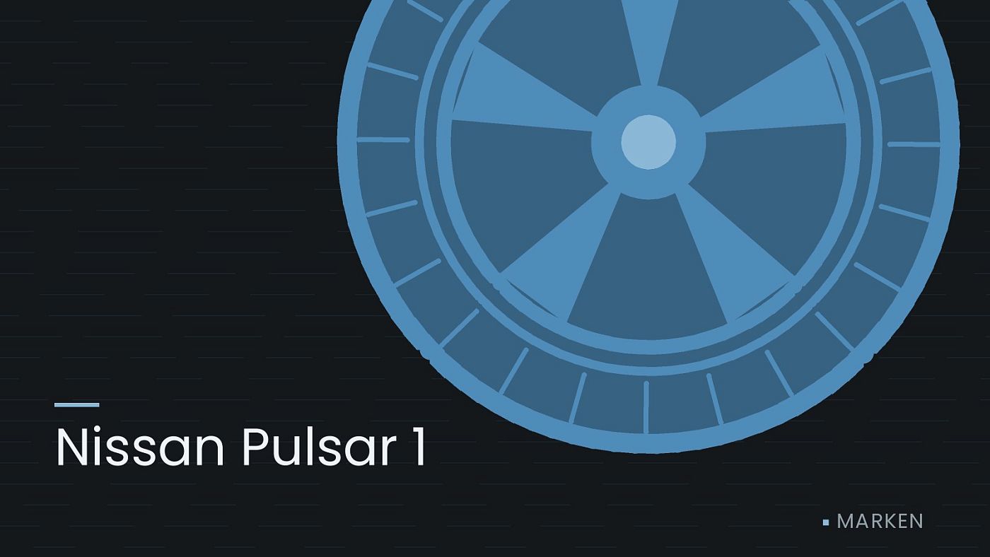 Symbolgrafik: ein gezeichnetes Rad mit Speichen, beschriftet mit „Nissan Pulsar 1“.