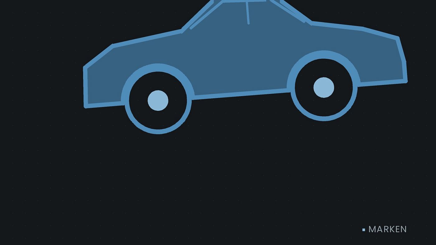 Symbolgrafik: die Umrisslinie eines Fahrzeugs von der Seite.