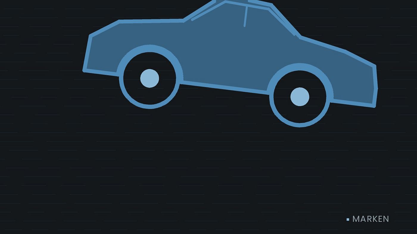Symbolgrafik: die Umrisslinie eines Fahrzeugs von der Seite.