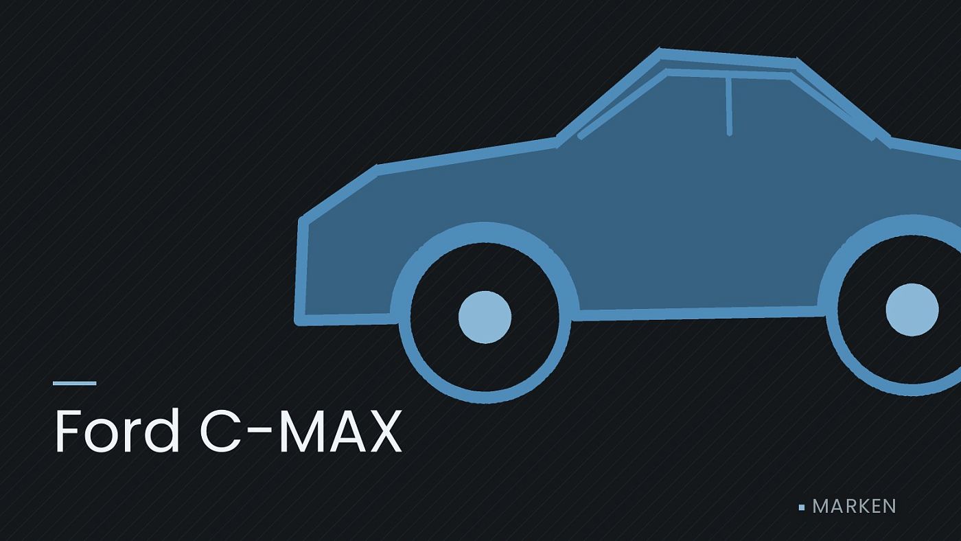 Symbolgrafik: die Umrisslinie eines Fahrzeugs von der Seite, beschriftet mit „Ford C-MAX“.