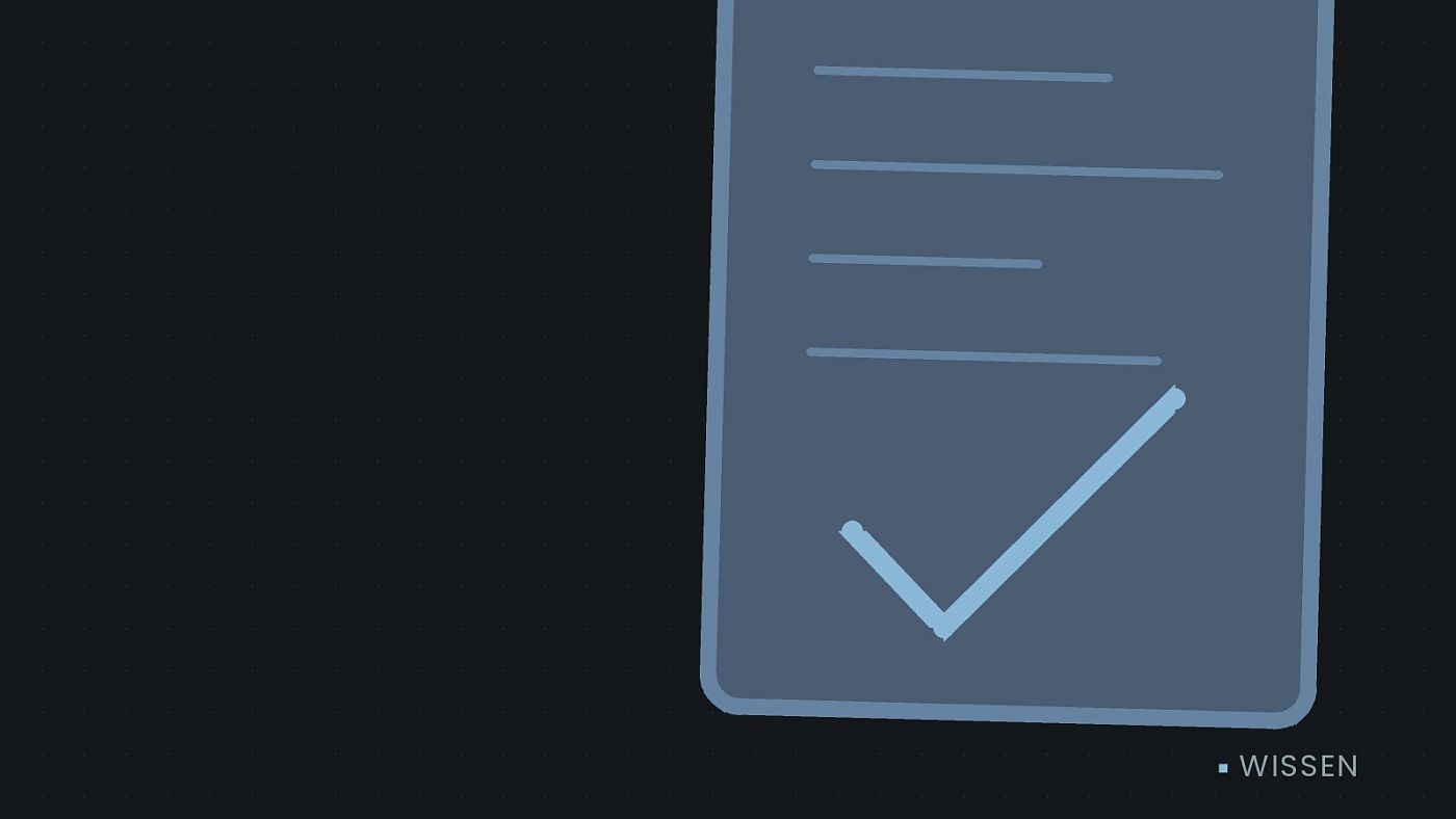 Symbolgrafik: ein gezeichnetes Klemmbrett als Zeichen für ein Gutachten.