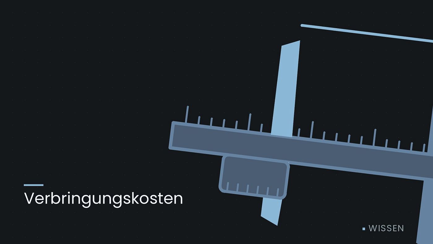 Symbolgrafik: ein gezeichneter Messschieber als Zeichen für eine Schadensbemessung, beschriftet mit „Verbringungskosten“.