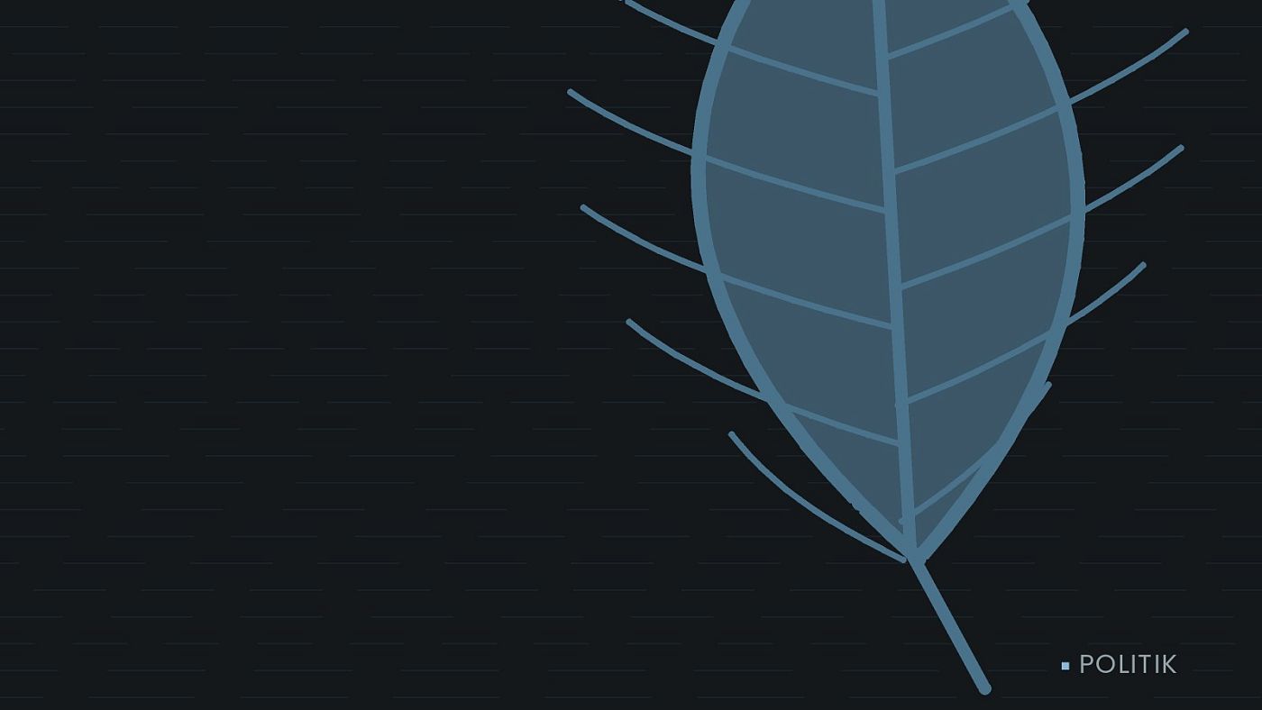 Symbolgrafik: ein gezeichnetes Blatt als Zeichen für Umwelt und Klima.