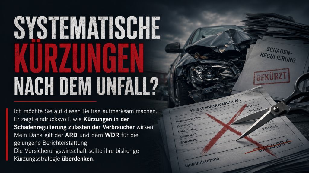ARD-Beitrag zeigt: Faire Schadenregulierung braucht unabhängige Sachverständige