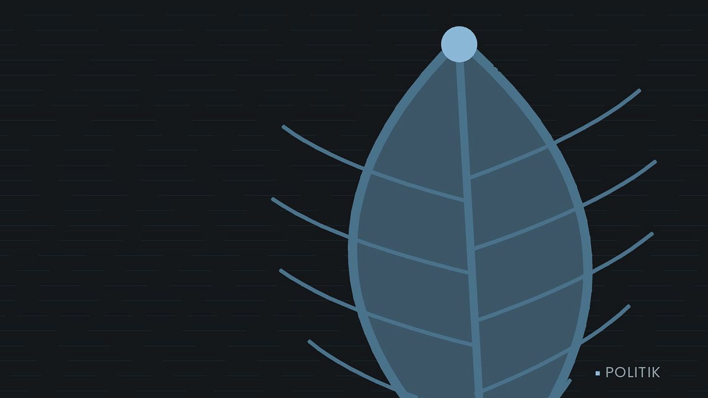 Symbolgrafik: ein gezeichnetes Blatt als Zeichen für Umwelt und Klima.