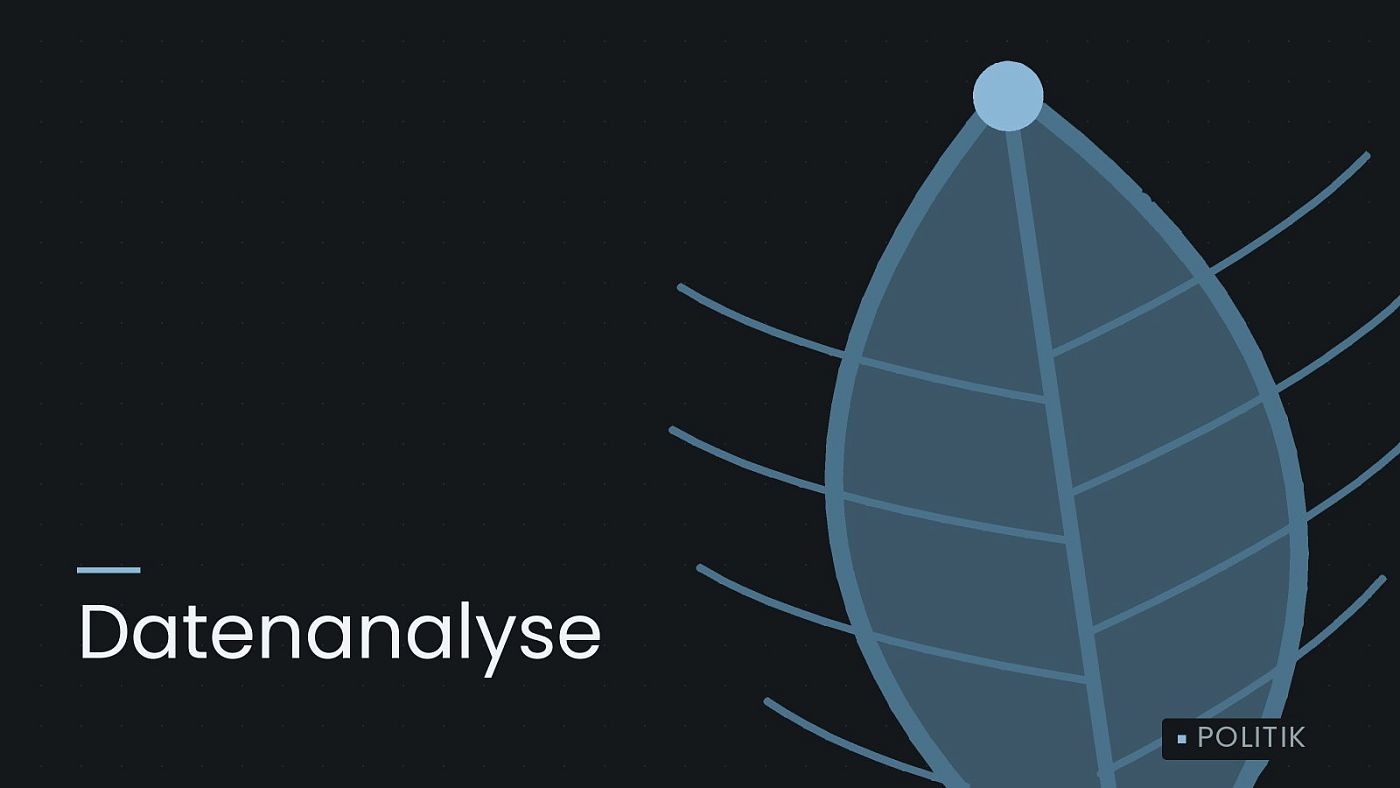Symbolgrafik: ein gezeichnetes Blatt als Zeichen für Umwelt und Klima, beschriftet mit „Datenanalyse“.