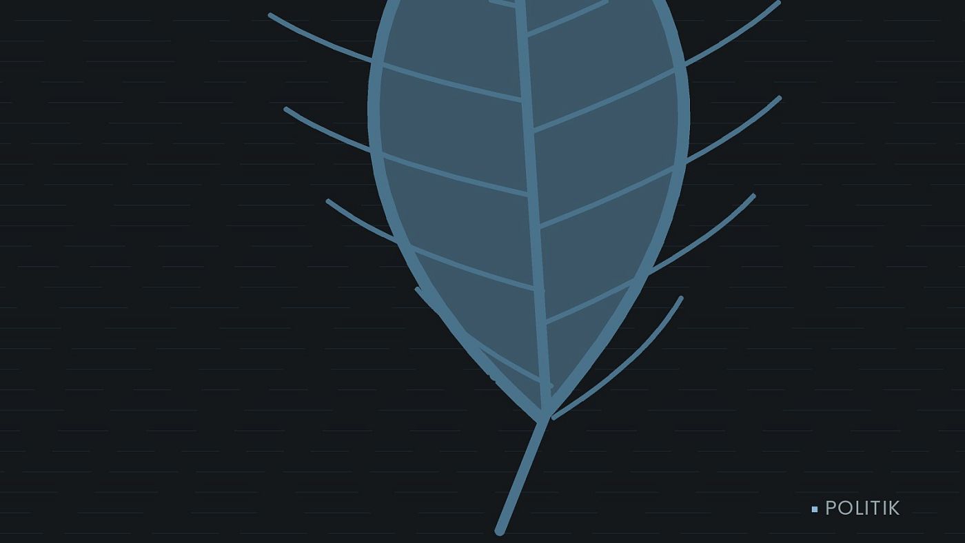 Symbolgrafik: ein gezeichnetes Blatt als Zeichen für Umwelt und Klima.