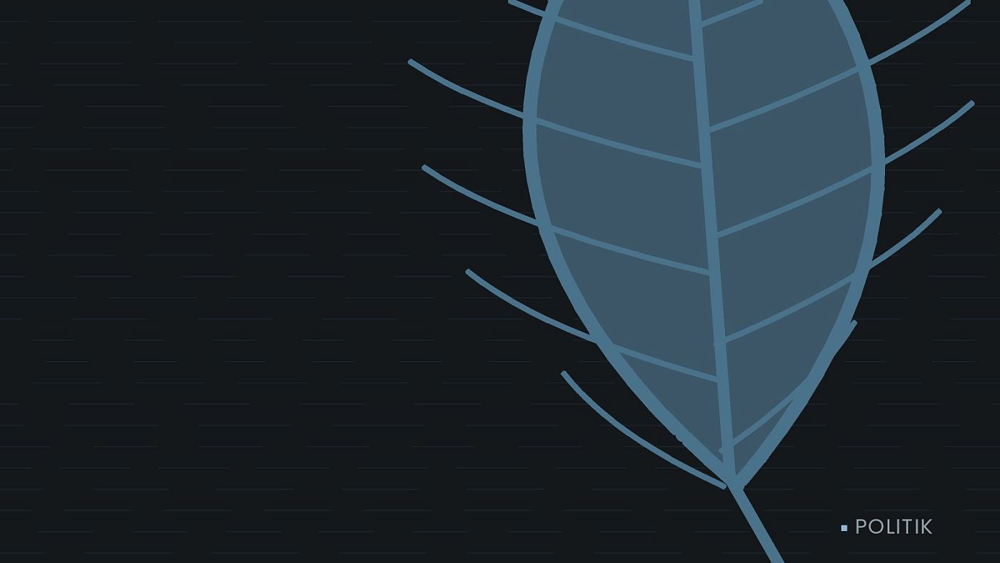 Symbolgrafik: ein gezeichnetes Blatt als Zeichen für Umwelt und Klima.
