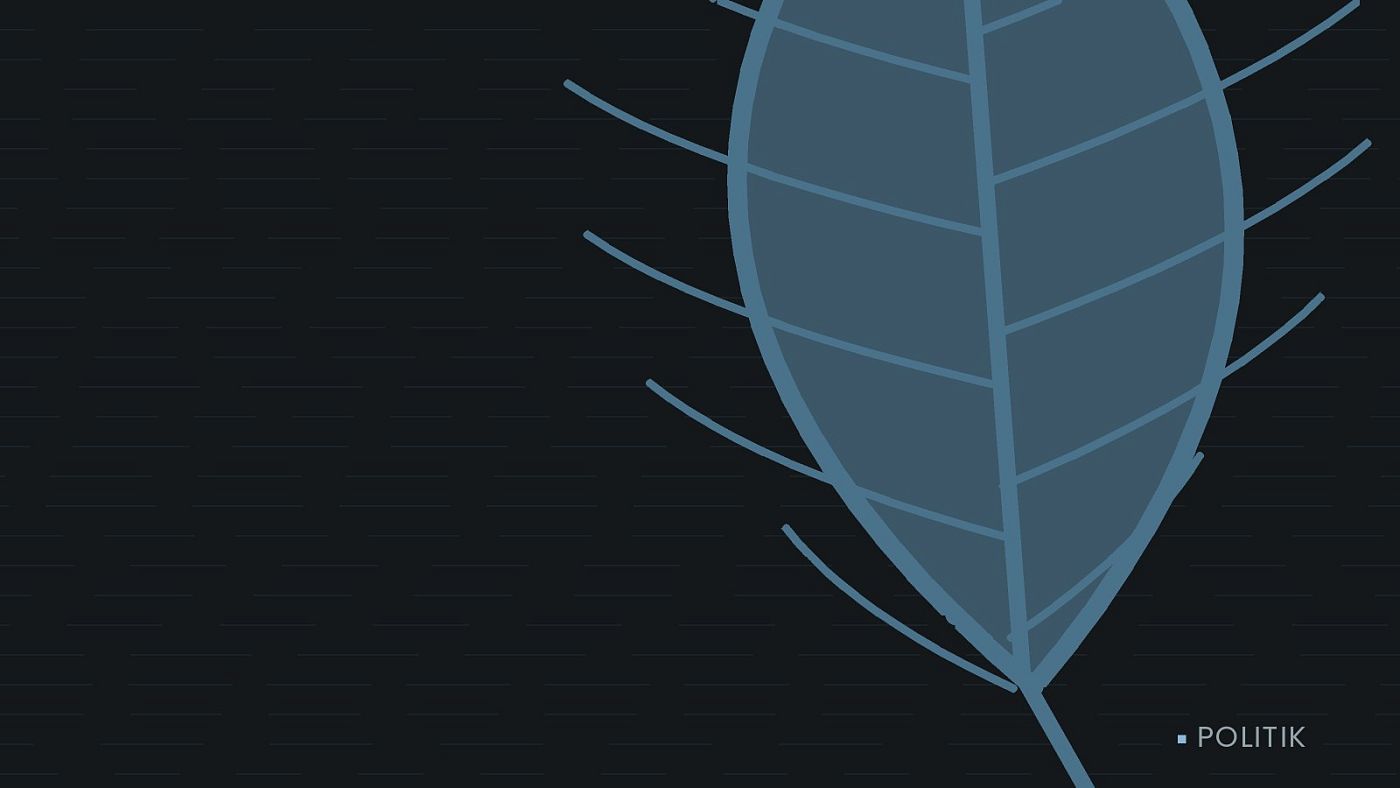 Symbolgrafik: ein gezeichnetes Blatt als Zeichen für Umwelt und Klima.