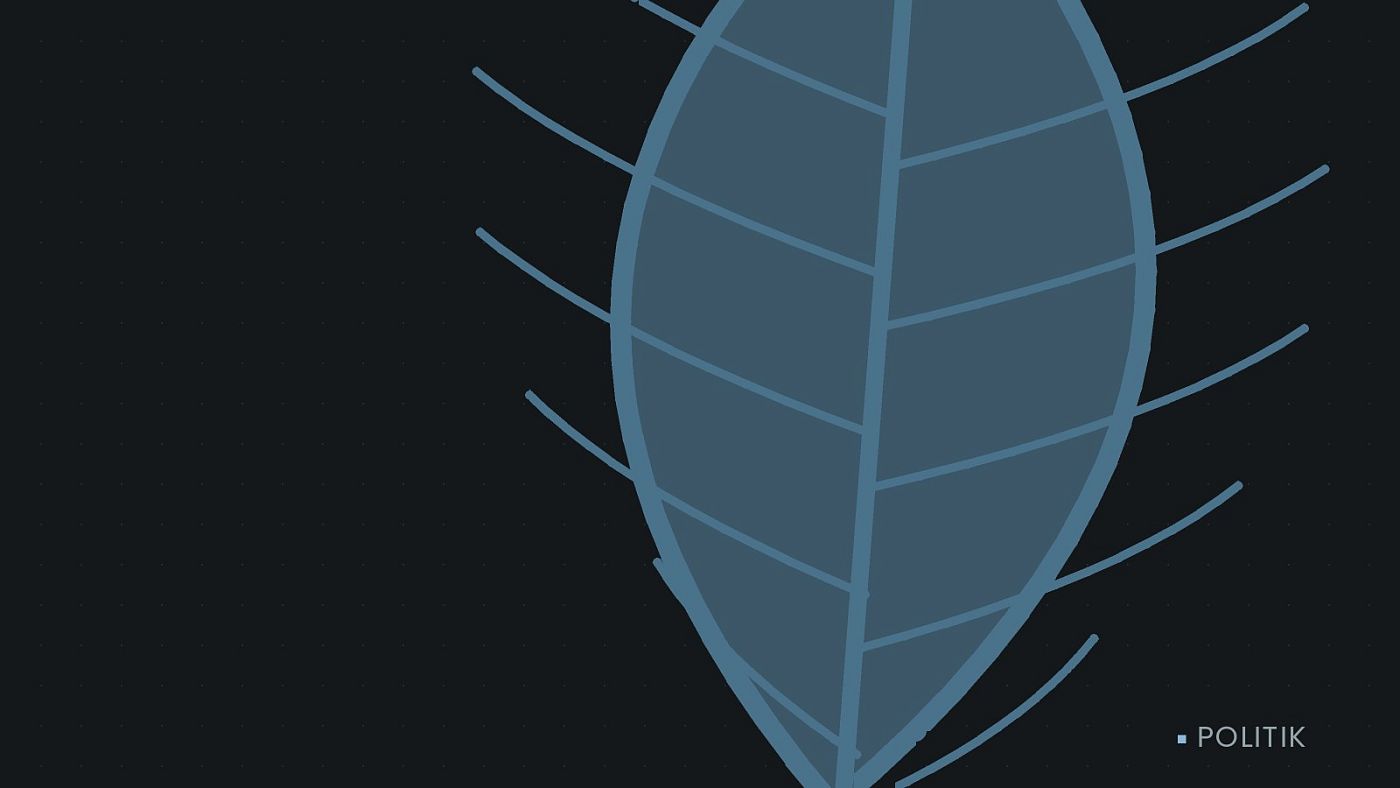 Symbolgrafik: ein gezeichnetes Blatt als Zeichen für Umwelt und Klima.