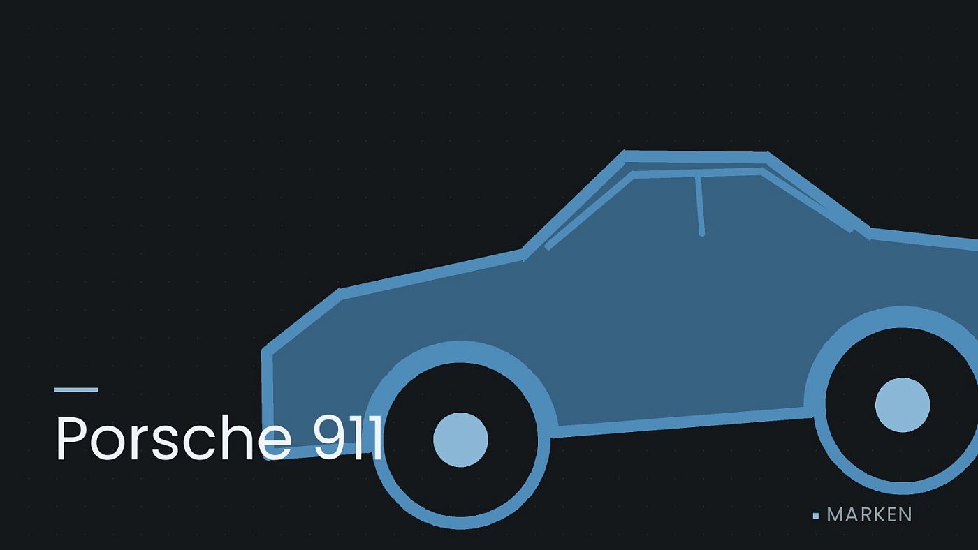 Symbolgrafik: die Umrisslinie eines Fahrzeugs von der Seite, beschriftet mit „Porsche 911“.