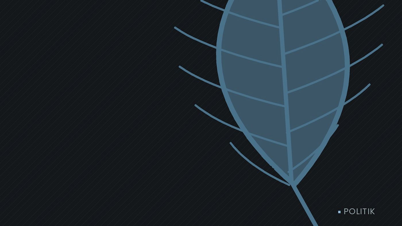 Symbolgrafik: ein gezeichnetes Blatt als Zeichen für Umwelt und Klima.