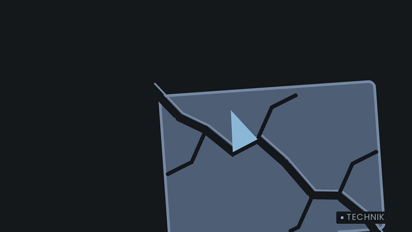 Symbolgrafik: eine gezeichnete Bruchlinie über einer Fläche.